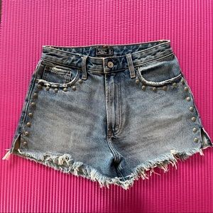 A+F Annie High Rise Studded Denim Short